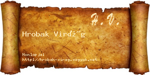 Hrobak Virág névjegykártya